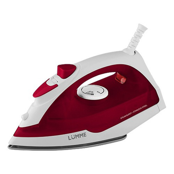 Lumme LU-1122 Dry & Steam iron Stainless Steel soleplate 1600W Red,White