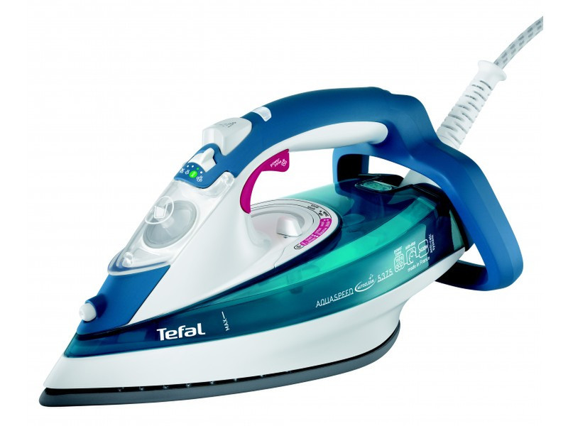 Tefal Aquaspeed FV5375 Dry & Steam iron Autoclean Catalys soleplate 2400Вт Синий, Зеленый, Белый