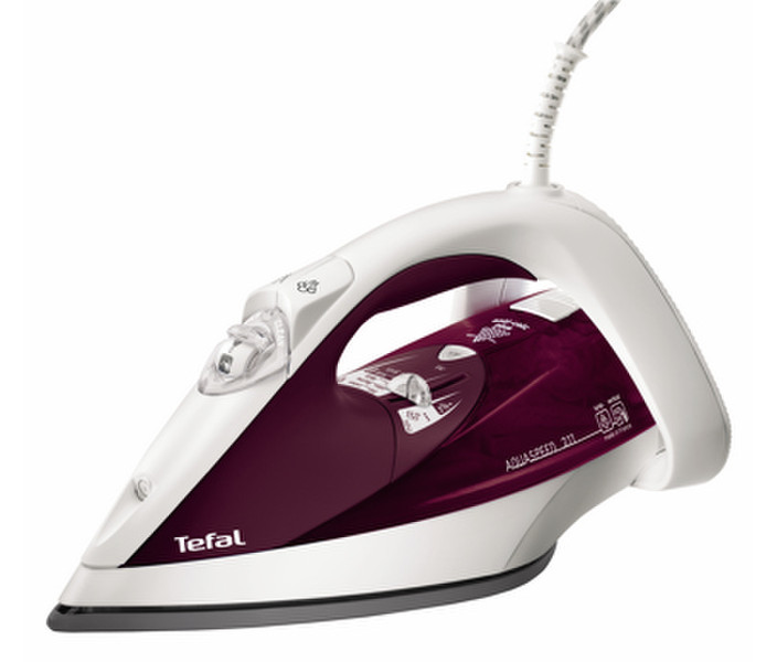 Tefal Aquaspeed Ultracord Dry & Steam iron Ultragliss soleplate 2400W Red,White