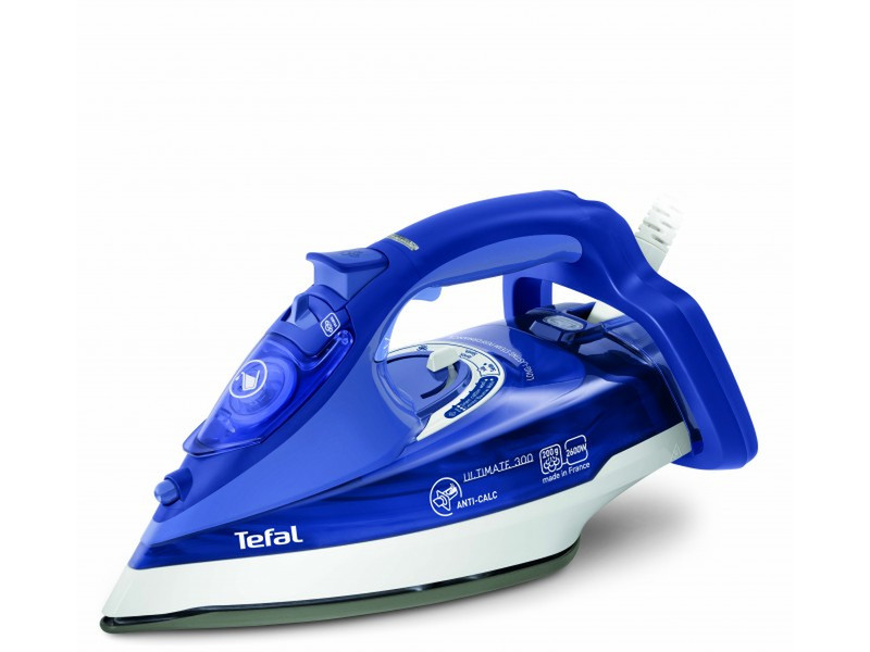 Tefal Ultimate Anti-Calc FV9630 Dry & Steam iron Ultragliss soleplate 2600W Blau, Weiß