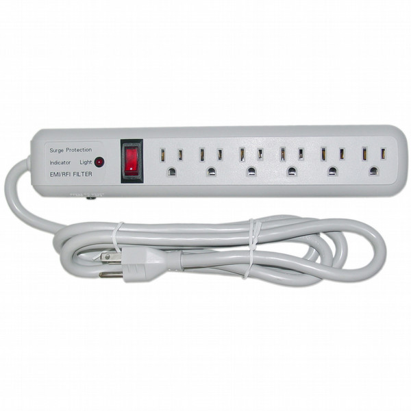 CableWholesale 51W1-01206 6AC outlet(s) 120V 1.83m Grey surge protector
