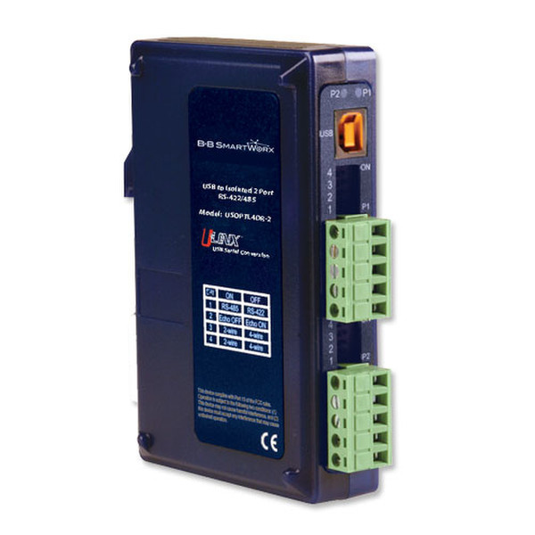 B&B Electronics USOPTL4DR-2 USB 1.1 RS-422/485 Blue serial converter/repeater/isolator