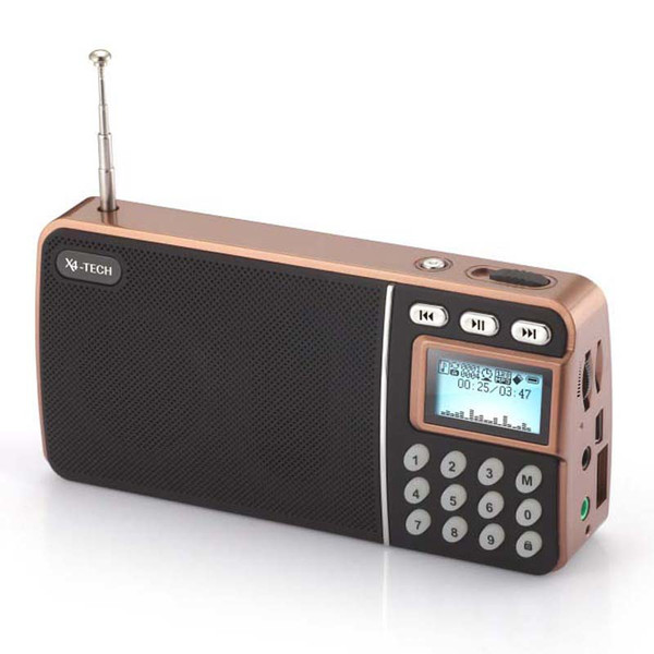 X4-TECH 701004 Tragbar Digital Schwarz, Braun Radio