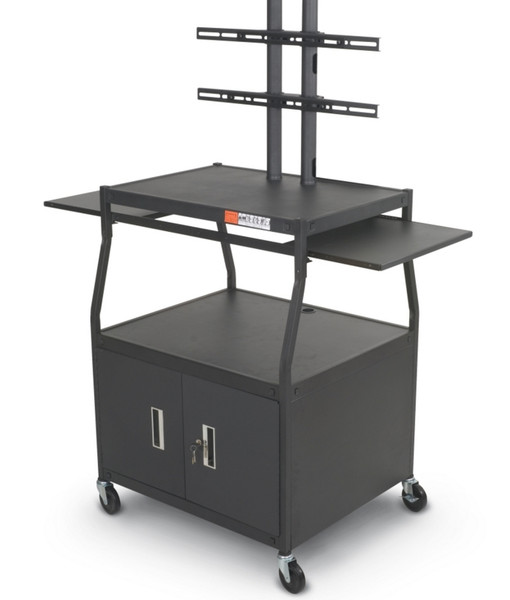 MooreCo Wide Body Flat Panel TV Cart with Cabinet Multimedia cart Black