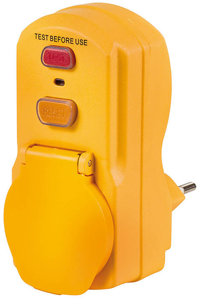 Brennenstuhl 1290632 Yellow power plug adapter