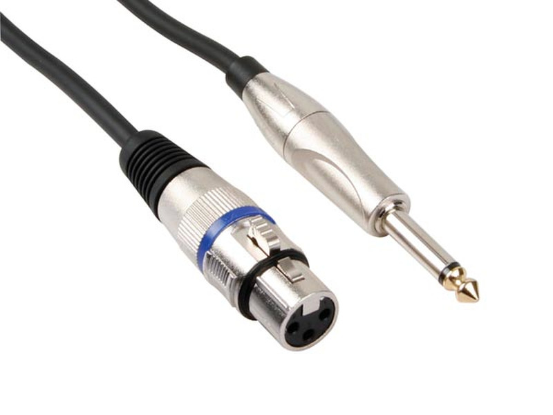 HQ Power PAC110 3m XLR (3-pin) 6.35mm Schwarz Audio-Kabel