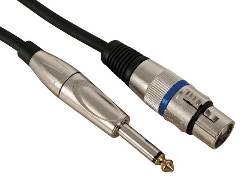 HQ Power PAC112 10m XLR (3-pin) 6.35mm Schwarz Audio-Kabel