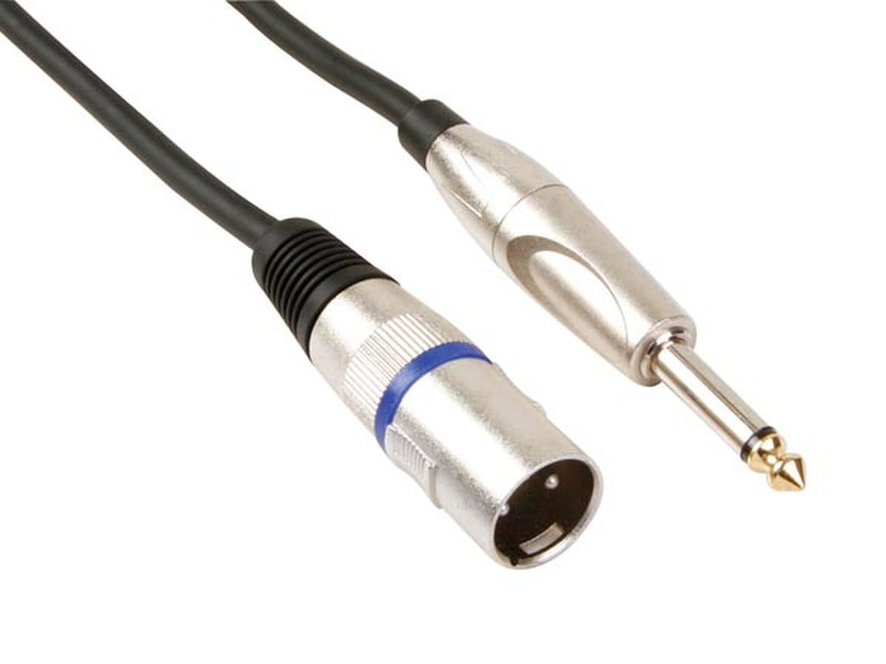 HQ Power PAC116-1 1.5m XLR (3-pin) 6.35mm Schwarz Audio-Kabel