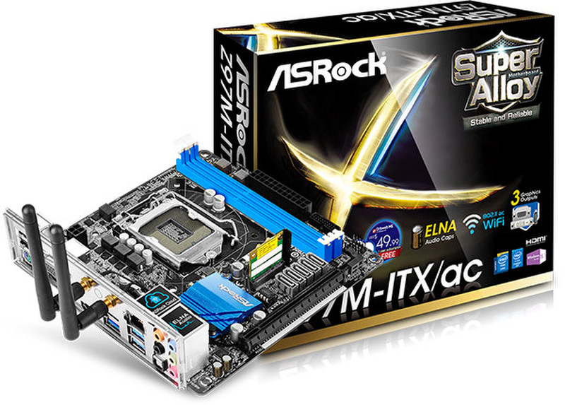 Asrock Z97M-ITX/ac Intel Z97 Socket H3 (LGA 1150) Mini ITX материнская плата
