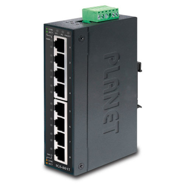 Planet IGS-801T Unmanaged L2 Gigabit Ethernet (10/100/1000) Black network switch