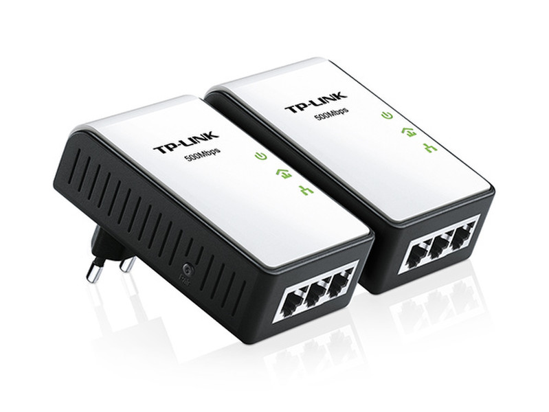 TP-LINK AV500 500Mbit/s Eingebauter Ethernet-Anschluss Schwarz, Weiß 2Stück(e) PowerLine Netzwerkadapter