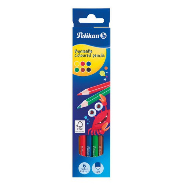 Pelikan 723999 6шт цветной карандаш