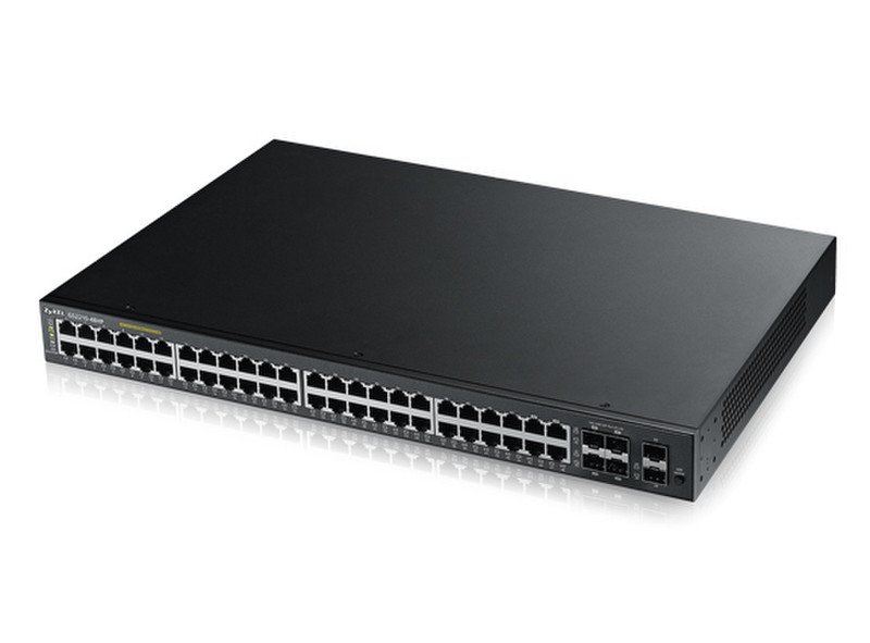 ZyXEL GS2210-48HP Managed L2 Gigabit Ethernet (10/100/1000) Power over Ethernet (PoE) 1U Black