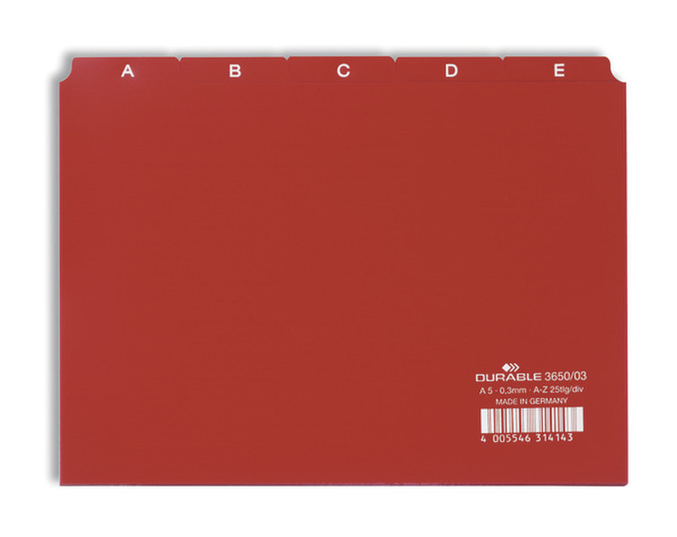 Durable 3650/03 Red 25pc(s) index card