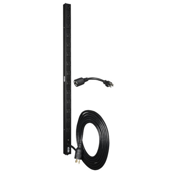 Tripp Lite 1.9kW Single-Phase Basic PDU, 120V Outlets (14 5-15/20R), L5-20P/5-20P Adapter, 15ft Cord, 0U Vertical