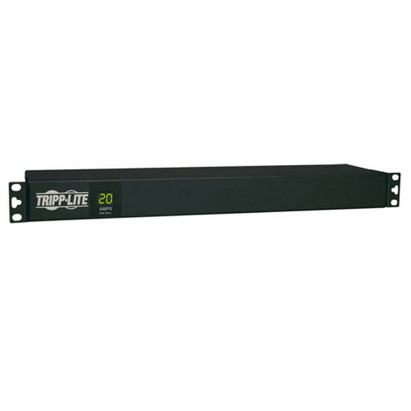 Tripp Lite 1.92kW Single-Phase Metered PDU, 120V (12 5-15/20R), L5-20P / 5-20P, 110-127V Input, 15ft Cord, 1U Rack-Mount