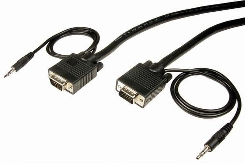 Cables Unlimited SVGA M/M & 3.5mm M/M 35 ft 10.67м VGA (D-Sub) + 3,5 мм VGA (D-Sub) + 3,5 мм Черный VGA кабель