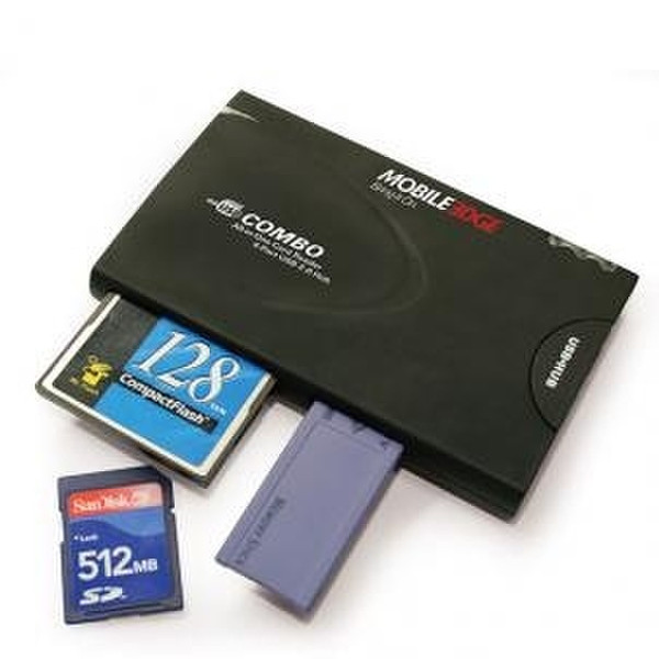 Mobile Edge All-In-One USB 2.0 Card Reader and 3-Port Hub USB 2.0 Черный устройство для чтения карт флэш-памяти