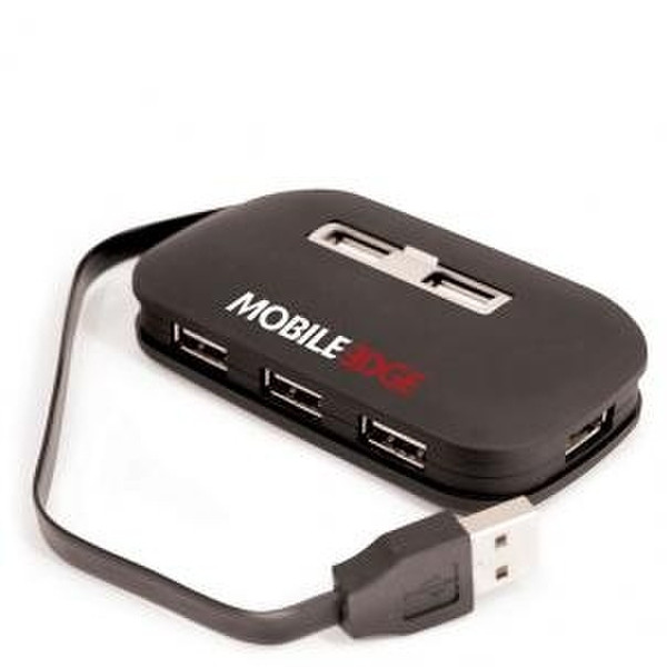 Mobile Edge Slim-Line 7-Port USB 2.0 Hub 480Мбит/с Черный хаб-разветвитель