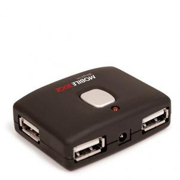 Mobile Edge QuickHub 4-Port USB 2.0 Hub 480Mbit/s Schwarz Schnittstellenhub