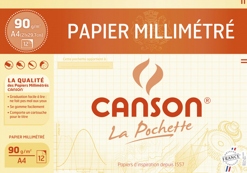 Canson 200067115 диаграммная / миллиметровая бумага