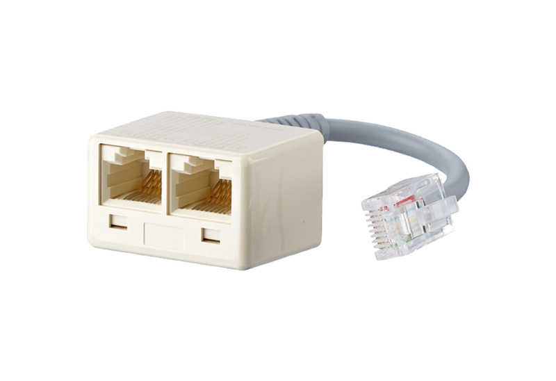 METZ CONNECT 130608480101-E RJ45 RJ45 x 2 Perleffekt, Weiß Kabelschnittstellen-/adapter