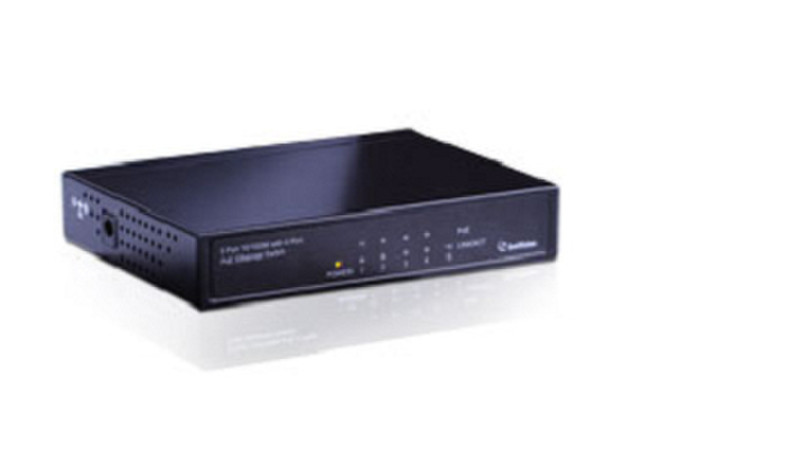 Geovision GV-POE0400 Fast Ethernet (10/100) Power over Ethernet (PoE) 5U Черный сетевой коммутатор