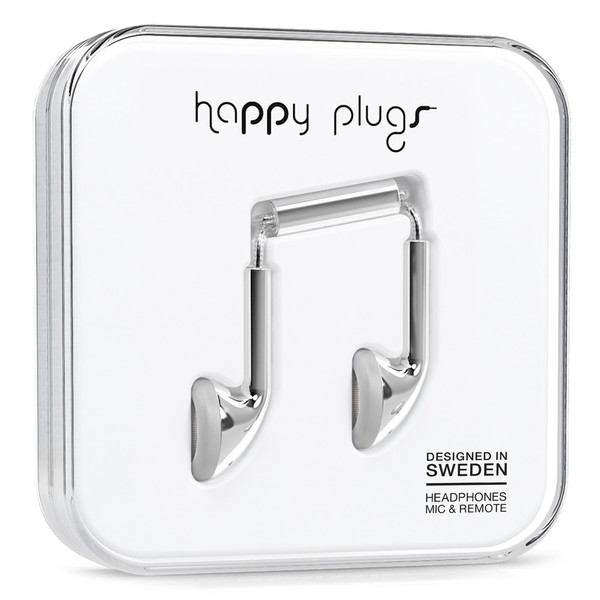 Happy Plugs 152602 Стереофонический Вкладыши Cеребряный гарнитура мобильного устройства