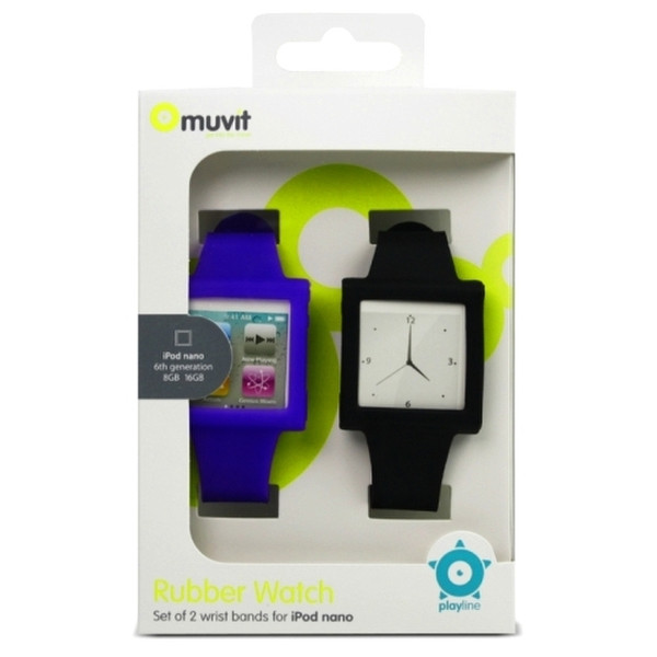 Muvit MUCMPRUIPN6G001 Wristband case Schwarz, Violett MP3/MP4-Schutzhülle