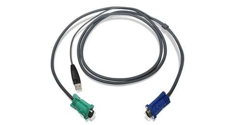 iogear USB KVM Cable 6 Ft 1.8m Schwarz Tastatur/Video/Maus (KVM)-Kabel