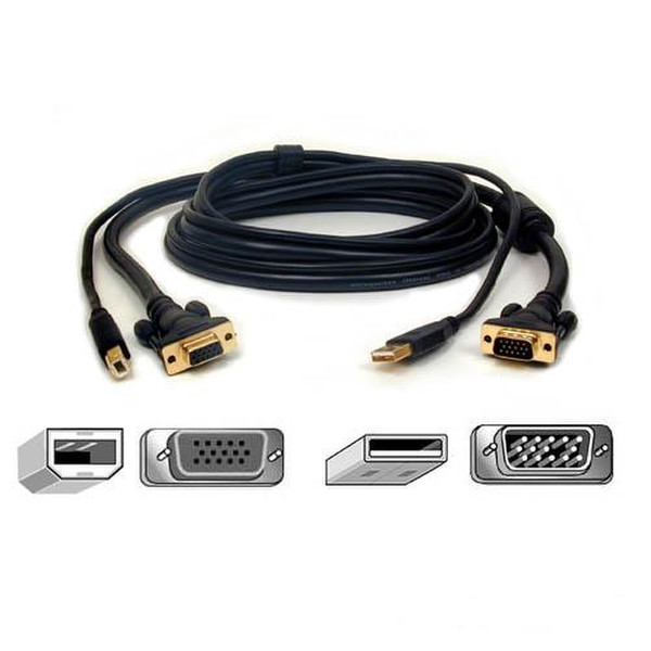 Belkin F3X1895B06-GLD 1.83м Черный кабель клавиатуры / видео / мыши