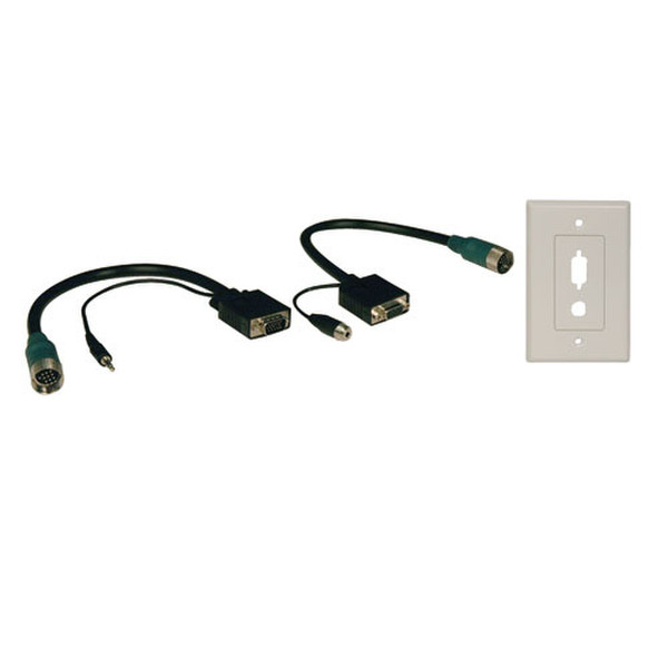 Tripp Lite EZA-VGAAX-2 HD15&3.5mm HD15&3.5mm Черный кабельный разъем/переходник
