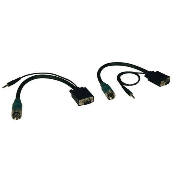 Tripp Lite EZA-VGAAM-2 HD15&3.5mm HD15&3.5mm Black cable interface/gender adapter