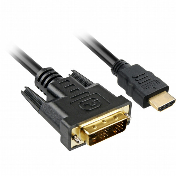 Sharkoon RDVC2I 2m HDMI DVI-D Schwarz Videokabel-Adapter