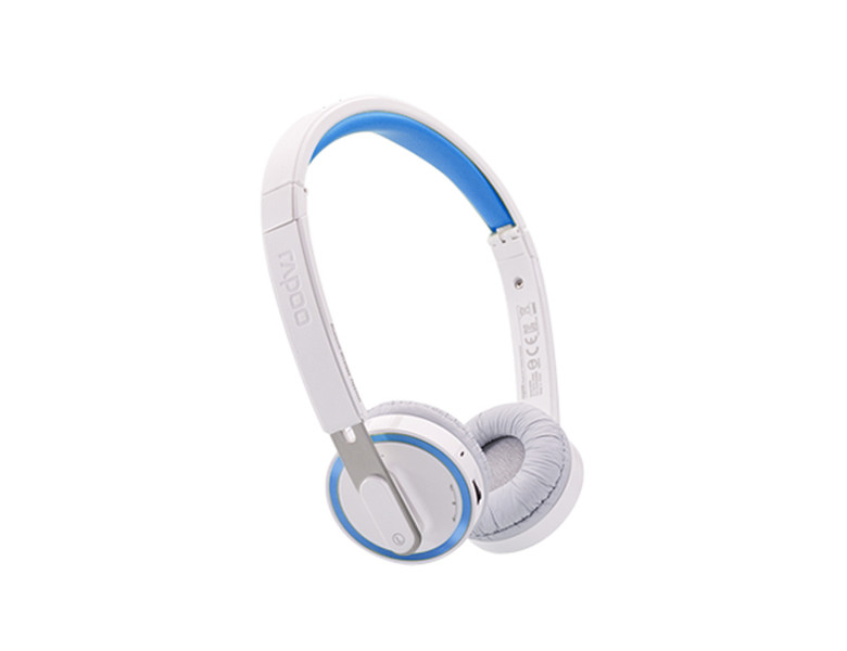 Rapoo H3080 Kopfband Binaural Kabellos Blau, Weiß