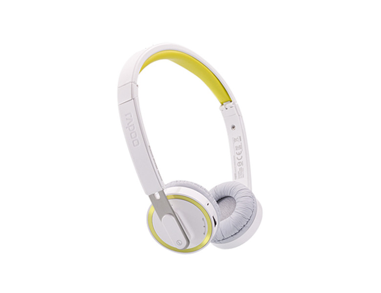 Rapoo H3080 Оголовье Стереофонический Беспроводной Белый, Желтый