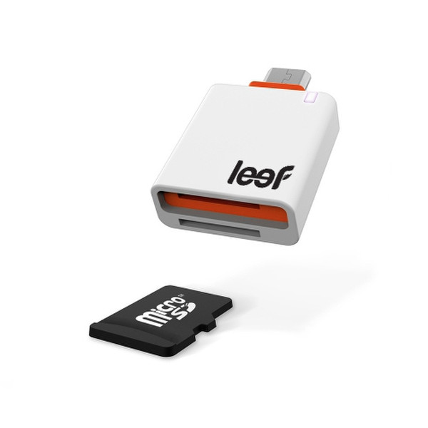 Leef LACM0WN00E6 Micro-USB Оранжевый, Белый устройство для чтения карт флэш-памяти
