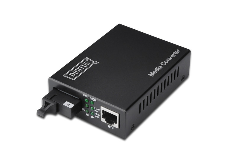 Digitus DN-82122 1000Mbit/s 1310nm Single-mode Black network media converter