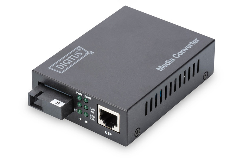 Digitus DN-82123 1000Мбит/с 1550нм Single-mode Черный сетевой медиа конвертор