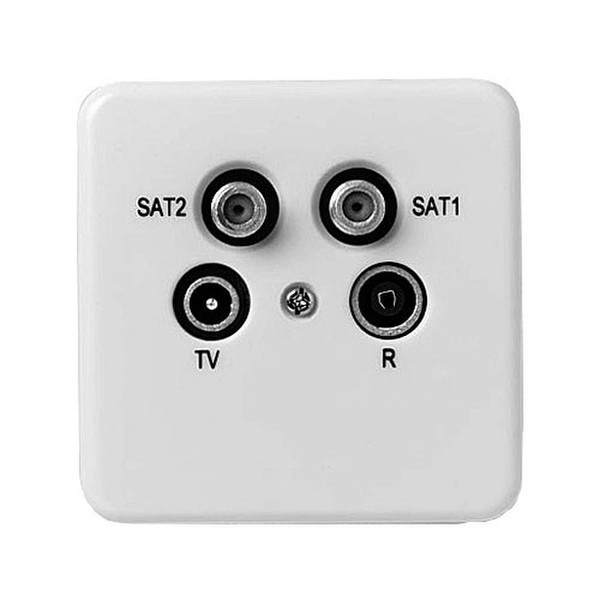 Fracarro PAS0042 2x SAT + TV + Radio White socket-outlet