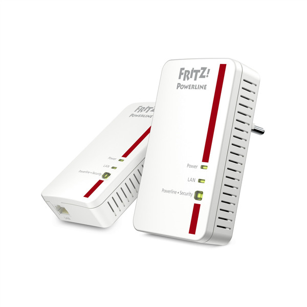 AVM FRITZ!Powerline 1000E Set, DE 1200Mbit/s Eingebauter Ethernet-Anschluss Weiß 2Stück(e) PowerLine Netzwerkadapter