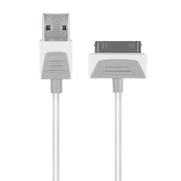 PDP 200-001-NA 1m USB A Apple 30-p Grau, Weiß USB Kabel