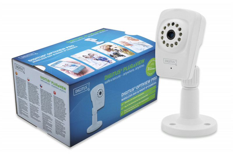 Digitus DN-16046 IP security camera Innenraum Kubus Weiß Sicherheitskamera