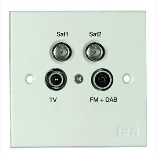 Fracarro PAS0042D 2x SAT + TV + Radio White socket-outlet