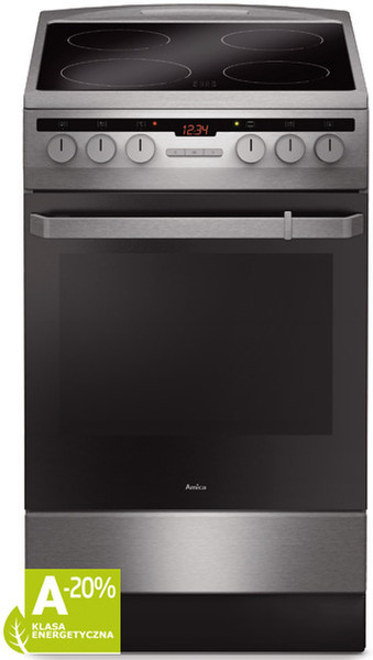 Amica 58IE3.319HTAKDPQ(XV) Freestanding Induction hob Black,Stainless steel cooker