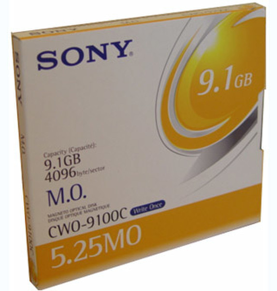 Sony CWO9100 5.25” Magneto-Optical Disc of 9,165MB. 14X