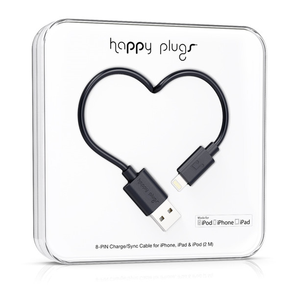 Happy Plugs 2m, Lightning - USB
