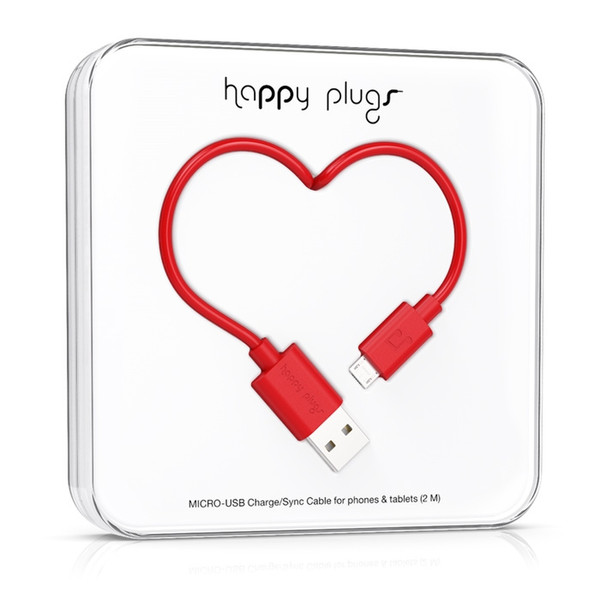 Happy Plugs 2m, Micro-USB - USB