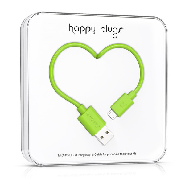 Happy Plugs 2m, Micro-USB - USB