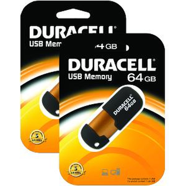 Duracell BUN0042A 64ГБ Черный, Медный USB флеш накопитель